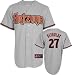 Mark Reynolds Jersey: Adult 2009 Majestic Road Grey Replica #27 Arizona Diamondbacks Jersey - Small