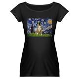 Starry Night & Boxer Maternity Dark T-Shirt