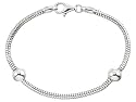 Zable(tm) 8" Sterling Silver Snake Bracelet with Smart Bead / Charm