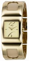 DKNY Stainless Steel Ladies Gold Dial & Natural Patent Leather Strap Watch