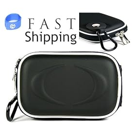 Black Shell EVA EVA Camera Carrying Case for 3.5 inch Nikon S3 with EV Lanyard - Colors and Styles May Vary