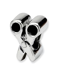Sterling Silver Reflection Beads Collection Scissors Bead Charm 4mm Hole (fits 3mm European Style Charm Bracelets)