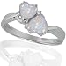 10k White Gold Created Opal and Diamond Heart Ring (.02 cttw, I-J Color, I1 Clarity)