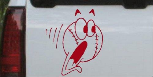 Car Sport:Screaming Baseball Ball Sports Car Window Wall Laptop Decal Sticker -- Red 18in X 15.6in Images
