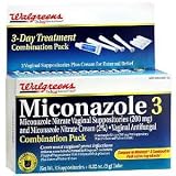 Walgreens Miconazole 3 Vaginal Suppositories and Cream Combination Pack, 3 ea