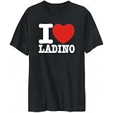 T-Shirt Mens Black  I love Ladino  Languages