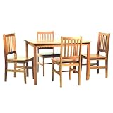 from Worldstores Small Kitchen Table in Hardwearing Beech with 4 Matching Dining Chairs