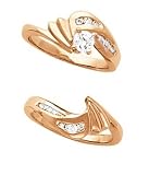 18K Rose Gold Diamond Wedding Set 0.47 Ct. 41uvxAyAjqL. SL160 18K Rose Gold Diamond Wedding Set 0.47 Ct.