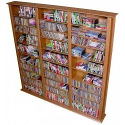 SPARTAK Bookcase Media Tower – Tall Triple 2413WALNUT (Walnut) (76″H x 76″W x 9.5″D)