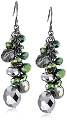 Cheap Urban Christmas Green Cherry Bead Linear Earrings 
