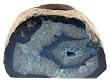 Polished Agate Candle Holder in Dyed Blue - Size: 4x3x2.5 IN