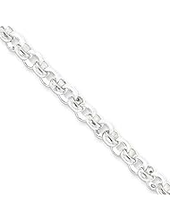 6mm, Sterling Silver, Light Belcher Chain, 7.5 inch