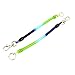 Metal Clasp Plastic Ring Spring Coil Keychain 2Pcs Mazarine Green Blue