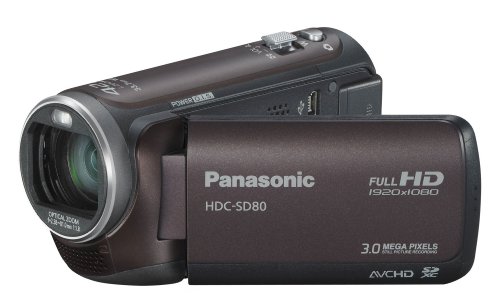 Panasonic HDC-SD80EG9T Full HD Camcorder (SD-Kartenslot, 34-fach opt. Zoom, 6,7 cm (2.6 Zoll) Touch-Display, Bildstabilisator) braun