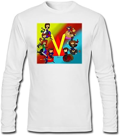 MENEO Men's Interesting VenturianTale Long Sleeve T-shirt White M