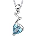 Sterling Silver Trillion Cut Blue Topaz Pendant
