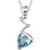 Sterling Silver Trillion Cut Blue Topaz Pendant