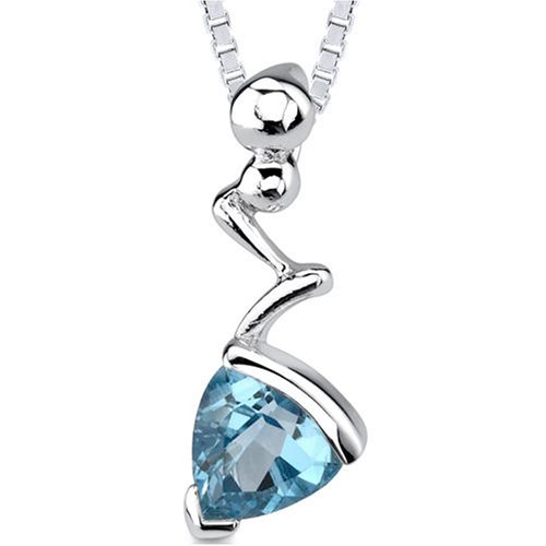 Sterling Silver Trillion Cut Blue Topaz Pendant