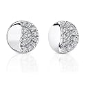 Petite Beauty: Sterling Silver Celebrity Style Disc Stud Earrings with CZ Diamonds