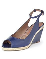 Footglove™ Fashion Leather Ankle Strap Wedge Shoes
