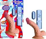 Real skin all american whoppers 5 vibrating dong w/balls - flesh