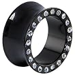 3/4" Black Anodized Titanium Jeweled Saddle Plug