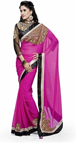 Utsav Women's Bollywood Designer Saree Lehenga Free Size Pink