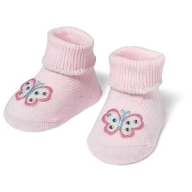 Jefferies Socks Seamless Organic Butterfly Applique Bootie Gift Set, Pink, 1-3 Months