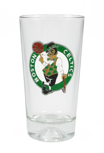 Boston Celtics - NBA 16oz Pint Glass with Basketball Bottom (Primary Logo)
