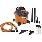 RIDGID Wet Dry Vacuums VAC1200 Heavy Duty Wet Dry Vacuum Cleaner and Blower Vac, 12-Gallon, 5.0 Peak Horsepower Detachable Leaf Blower Vacuum Cleaner with Pro-Grade Hose