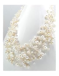 White (Natural) Fresh Water Pearls Necklace In Zinc