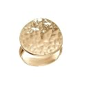 18kt Gold over Sterling Silver Hammered Round Concave Band Ring