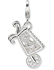 Sterling Silver 3 D Enameled Wheelbarrow with Lobster Clasp Charm