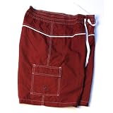 Urban Boundaries Premium Unlined Boardshort - Burgundy Fashion Piping (Sizes 28,30,31,36)
