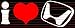 I Love Honda Sticker (Decal) - 8.5
