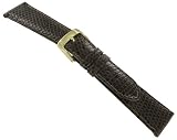 20mm Speidel Genuine Padded Stitched Lizard Brown Watch Band Regular
