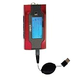 Retractable USB Cable for the iRiver T30 with Power Hot Sync and Charge capabilities - Gomadic Brand w/ TipExchange Technology