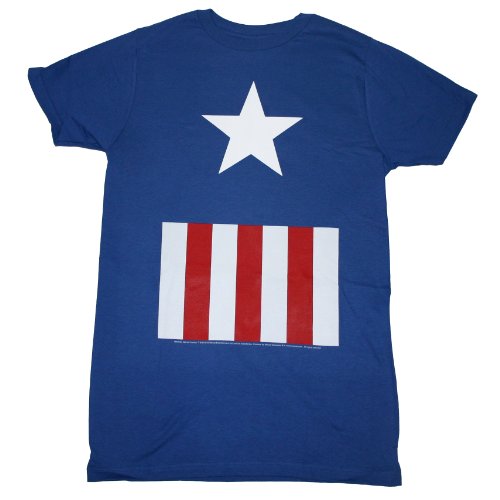  CAPTAIN AMERICA SUIT MENS S/S FINE ROYBAL BLUE JERSEY T-SHIRT
