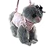 Poochie & Co. Girl's Plush Sequin Kitty Purse, gray cn22001