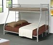 Twin Full Size Metal Bunk Bed with Sleek Design in Silver Finish by Coaster