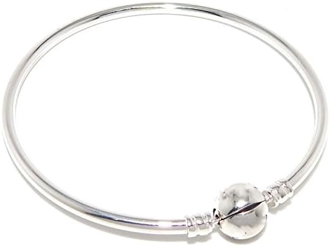925 Sterling Silver Bangle Bracelet Snap Clasp 8.3 inch (21cm)