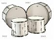 CB 3657 14" x 24" White Marching Bass Drum