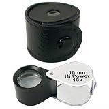 10X 18mm Round Jewelers Loupe Black & Chrome