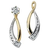 14K Two Tone Gold 1/5 ct. Diamond Earring Jackets