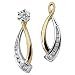 14K Two Tone Gold 1/5 ct. Diamond Earring Jackets
