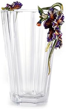 RORO Wedding Gift, Enameled and Jeweled Bohemian Crystal Vase, Happiness Iric Series, Romantic French Style, Versace-inspired, Swarovski Decoration, Luxury Home Accessories