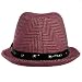 41uwYz7WlpL. AA75  FUCHSIA WHITE STUDS STINGY BRIM FEDORA HAT PATENT TRIM