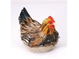 Chicken on Nest Decoration Hen Rooster Figurine Lifelike Model Statue