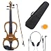 Cecilio 3/4 CEVN-1Y Solid Wood Electric/Silent Violin with Ebony Fittings in Style 1 - Yellow Maple Metallic