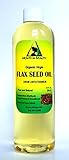 Flax Seed Oil Organic Carrier Virgin Cold Pressed Raw Pure 12 oz